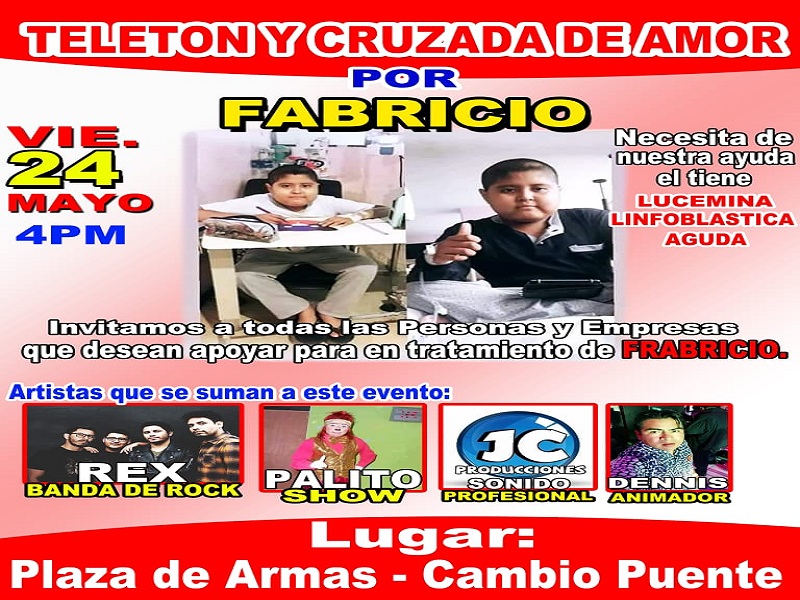 Cambio Puente: organizan teletón por menor con leucemia